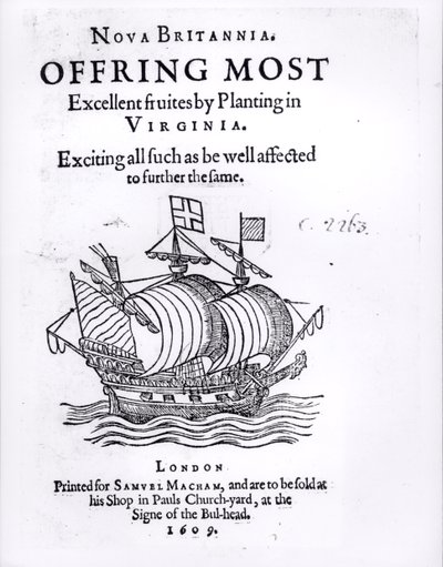 Nova Britannia. Offring Most Excellent Fruites by Planting in Virginia by English School